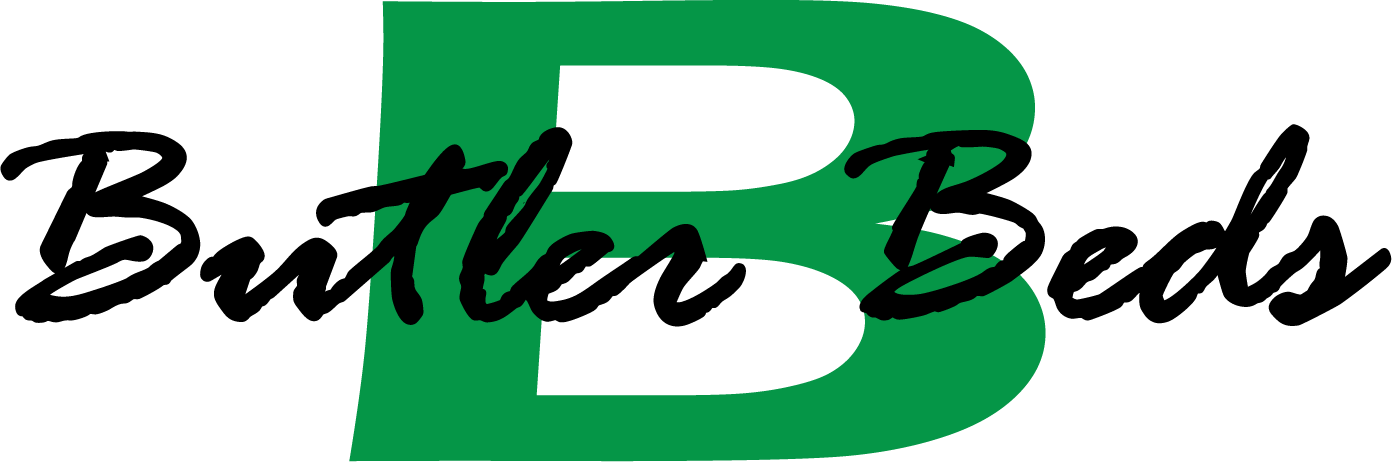 butler bed logo green + black with black outline